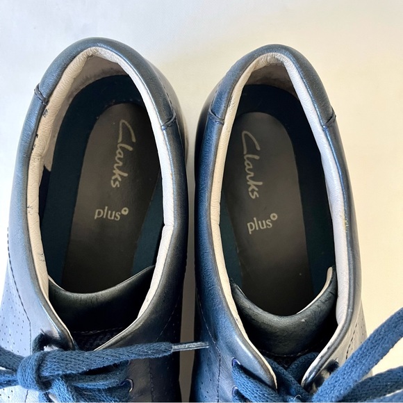 Clarks Men's Niven Life Oxford Navy Blue Leather Sneakers 12 - Picture 10 of 15